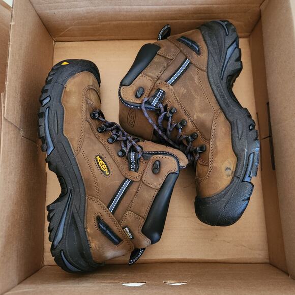 KEEN Utility Mens Work Boots, Bison/Ensign Blue, 9.5 Wide US